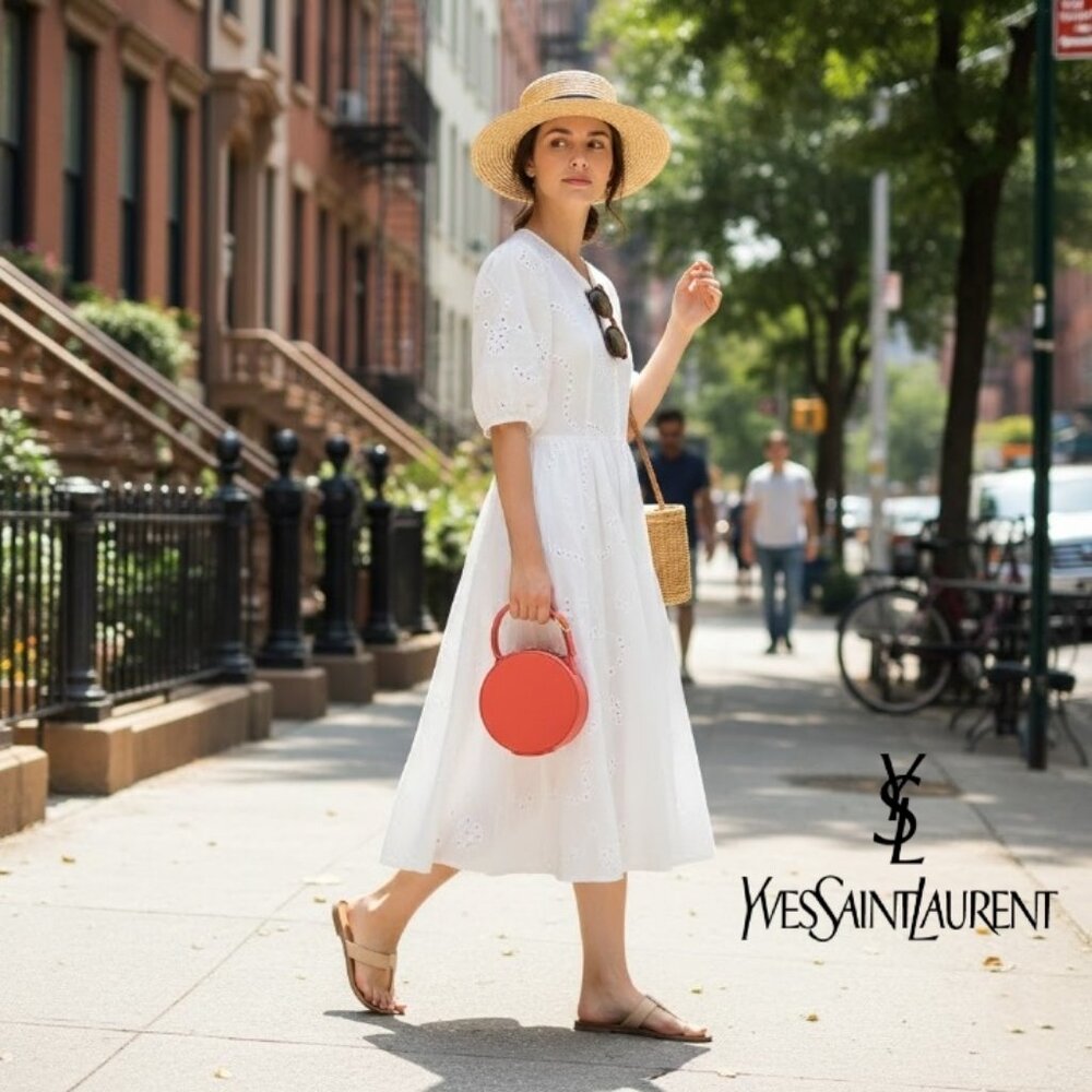 Yves Saint Laurent Vintage Rare YSL Pink Cosmetic Bag Parfums Container Wristlet